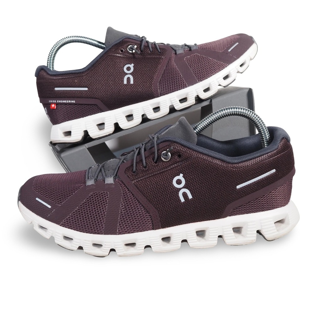 On Cloud Womens 9.5 Burgundy Gray Running Shoes Sneakers CloudTec Swiss